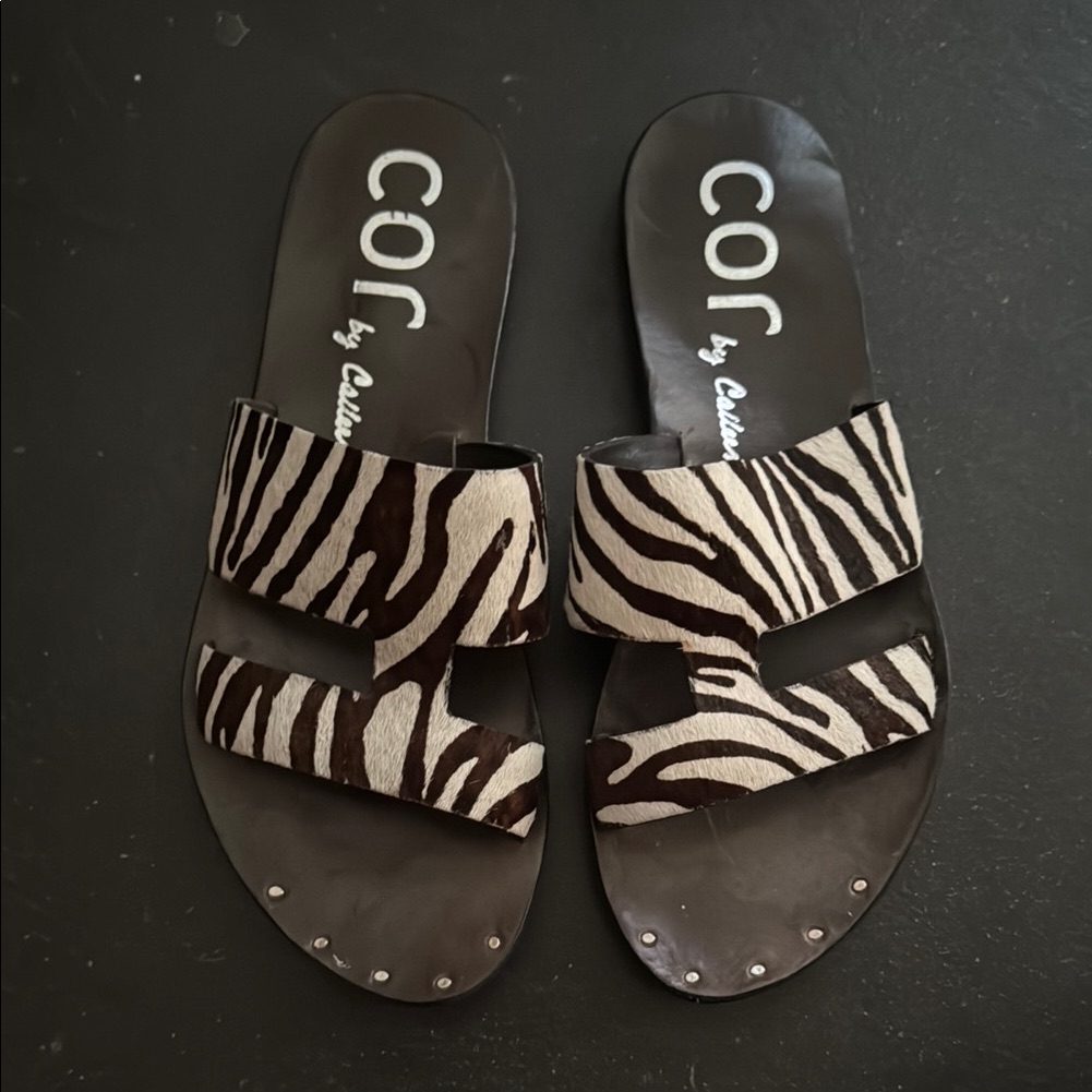 Calleen Cordero Zebra Print Womens Sandals
